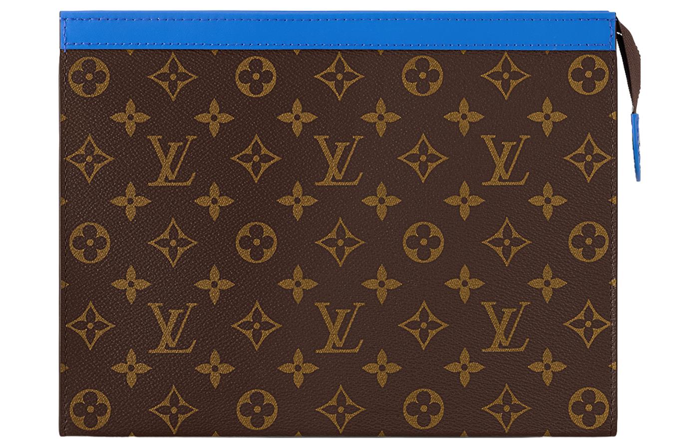 LOUIS VUITTON Pochette Voyage MM Monogram Macassar Canvas 'Blue' M82856