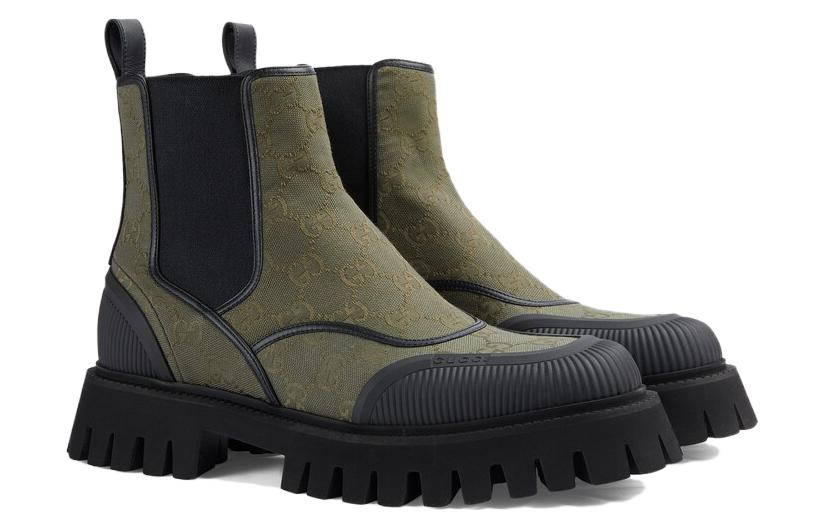 Gucci GG Ankle Boots 'Black Olive' 739777-FAB5I-8748