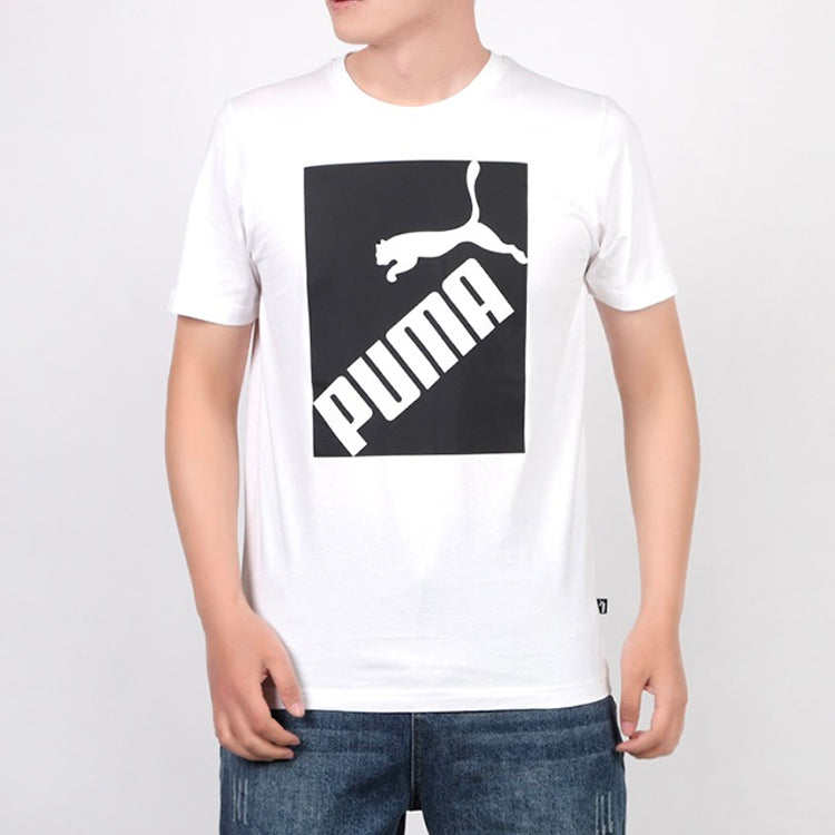 PUMA Logo Printed Short Sleeve TEE White 583837-02