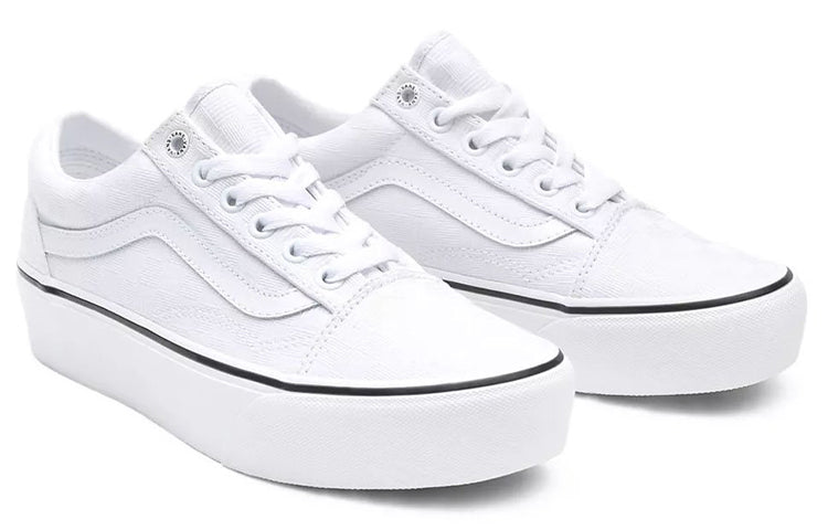 Vans Old Skool Platform 'Tonal Checkerboard - White' VN0A3B3U42B