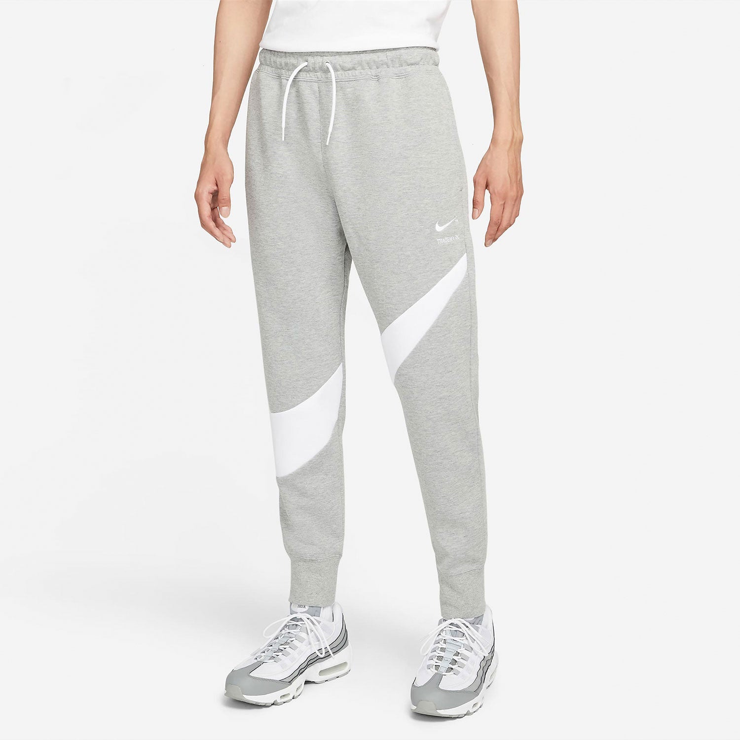 Men's Nike Large Logo Printing Drawstring Knit Bundle Feet Sports Pants/Trousers/Joggers Gray DH1024-063