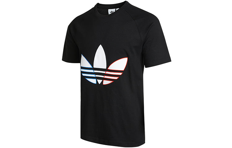 adidas originals Logo Embroidered Sports Round Neck Short Sleeve Black GQ8919