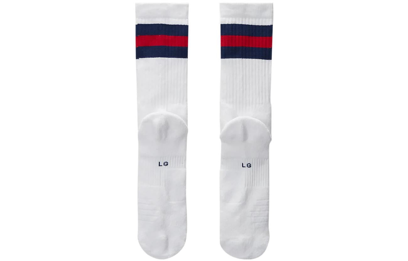 Nike Elite City Edition Brooklyn Nets Contrasting Colors Stripe Sports Socks Couple Style One Pair White DA4959-100