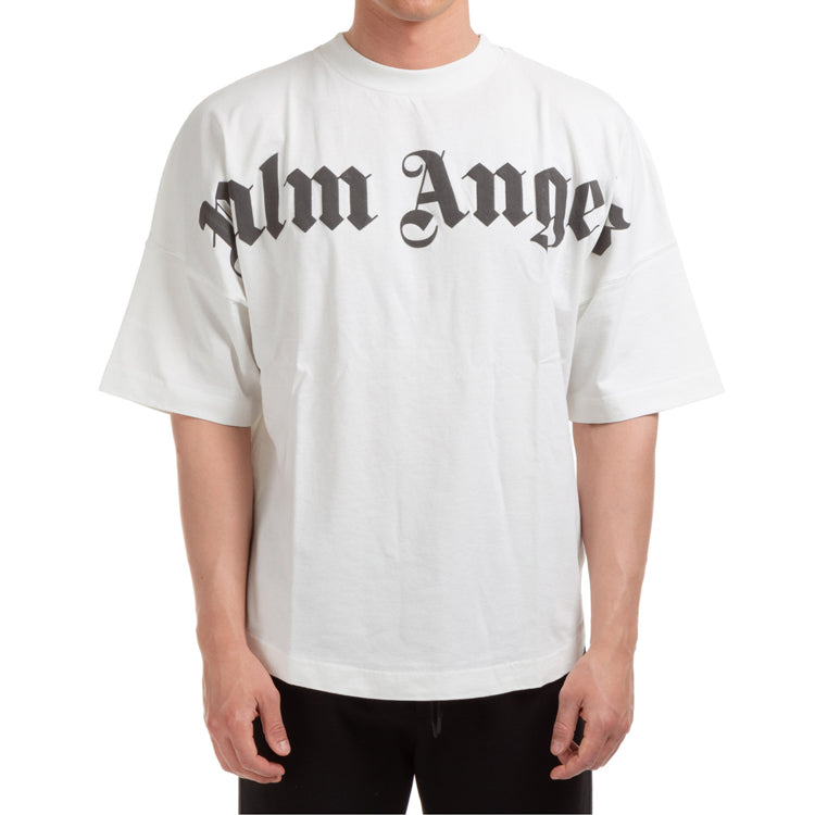 Men's PALM ANGELS Alphabet Logo Printing Short Sleeve White PMAA002R204130010210