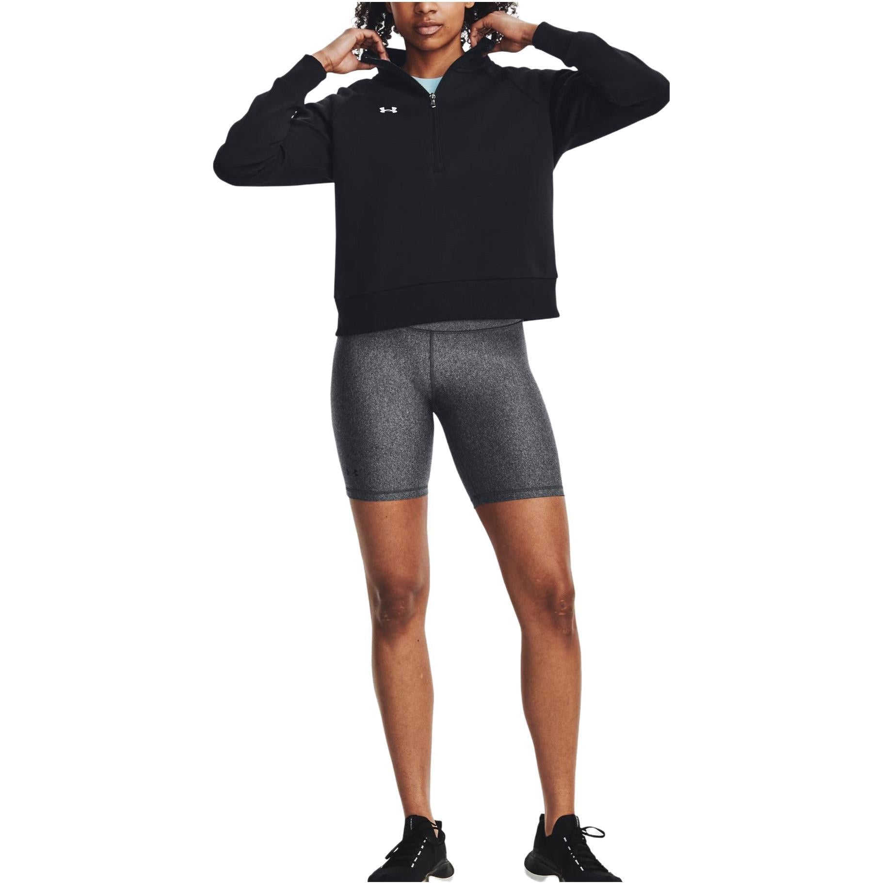 (WMNS) Under Armour Rival Fleece 1/2 Zip Sweatshirt 'Black' 1379492-001