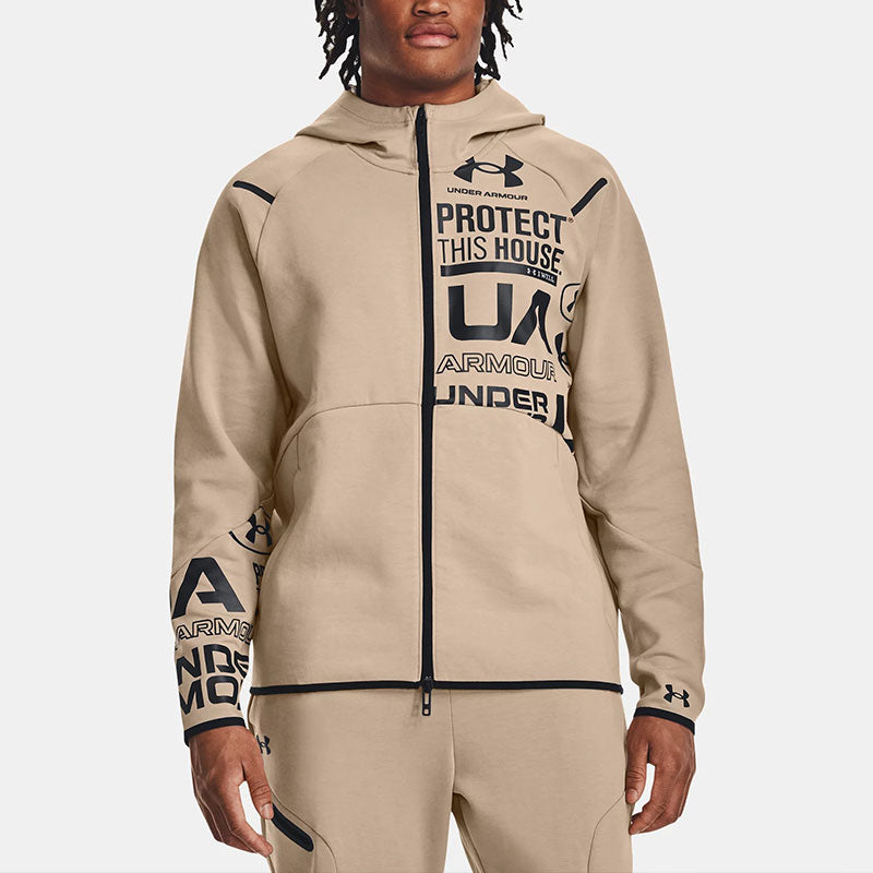 Under Armour Unstoppable Fleece Graphic Full-Zip Jacket 'Beige' 1382281-236