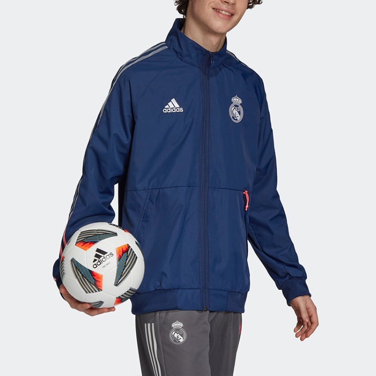 adidas Real Anthem Jkt Real Madrid Soccer/Football Sports Jacket Navy Blue FR3880