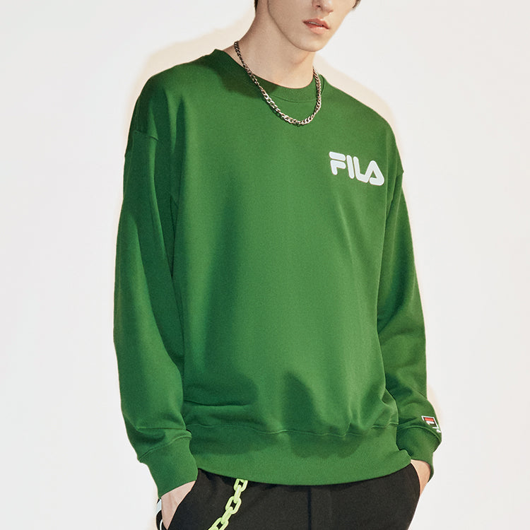 FILA FUSION Alphabet Logo Printing Sports Pullover Unisex Green T11U038205A-GN