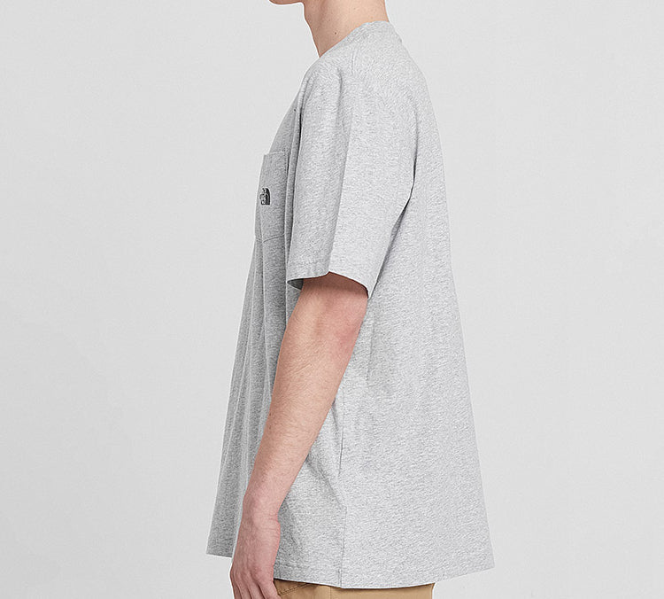 Men's THE NORTH FACE Classic Small Logo Printing Pocket Short Sleeve Gray 4NFN-DYX
