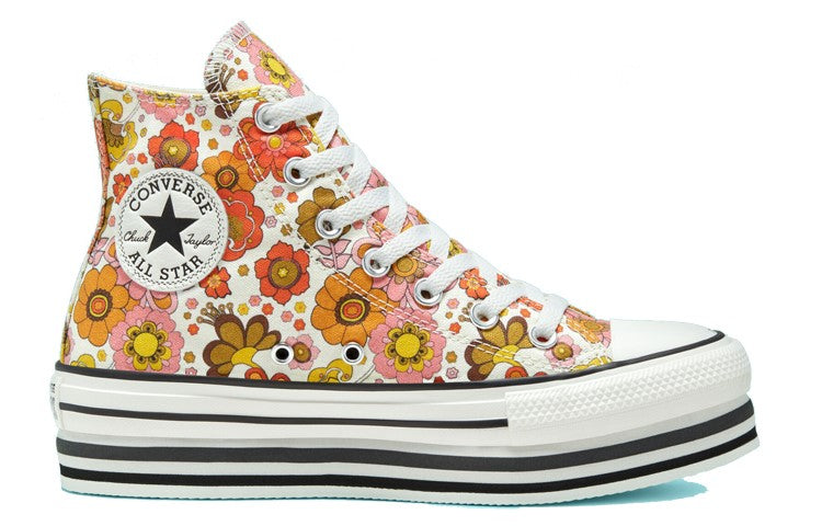 (WMNS) Converse Unite Platform Chuck Taylor All Star Floral Thick Sole Sneakers 'Yellow White' 568004C