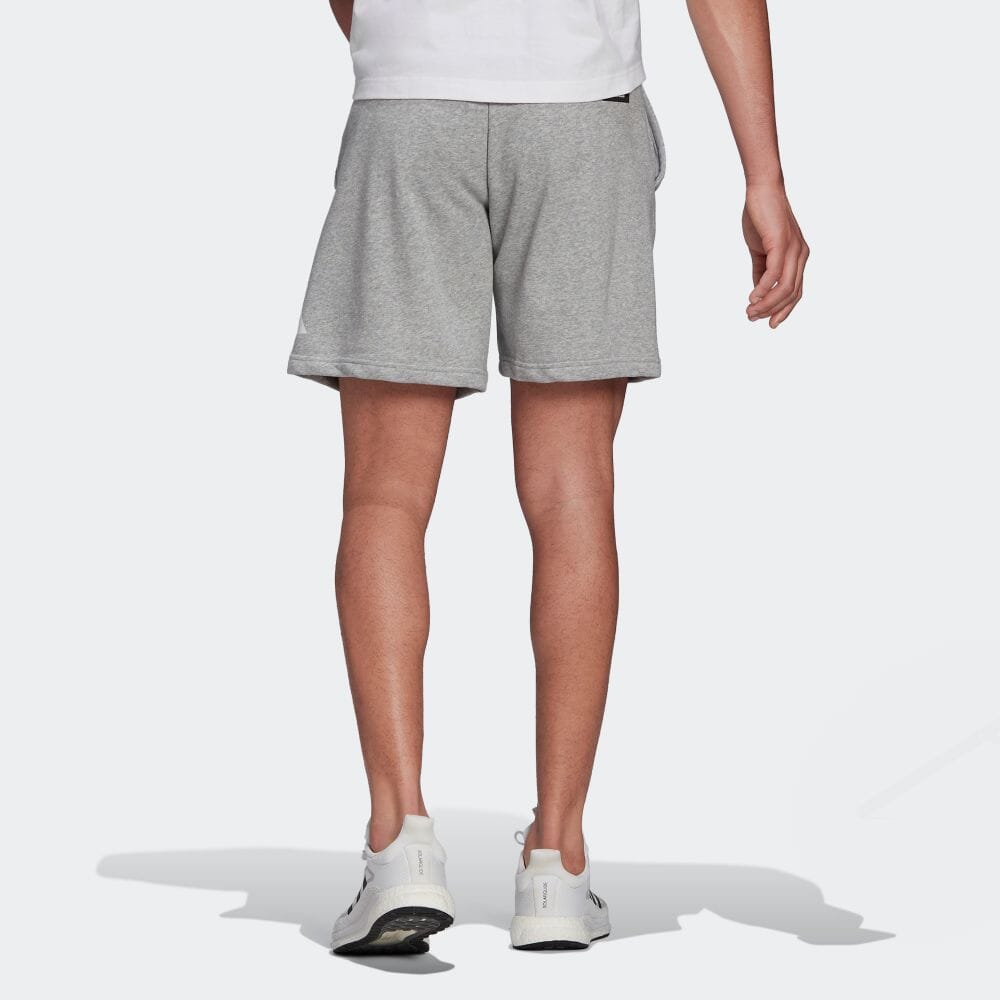 Men's adidas Geometry Logo Printing Elastic Waistband Sports Shorts Japanese Version Gray HA1426