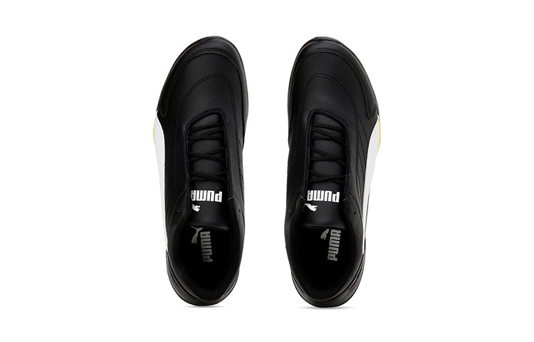 PUMA Ferrari Kart Cat Iii Youth Low Top Running Shoes Black/White/Yellow 306425-05