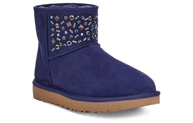 (WMNS) UGG Classic Mini Stud II Rivets Snow Boots Navy 1119101-MDL