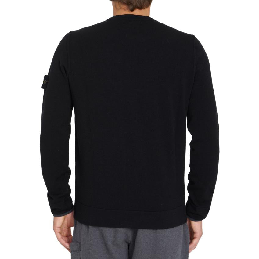 STONE ISLAND Wool Crewneck Sweater 'Black' 7915526A1-V0029