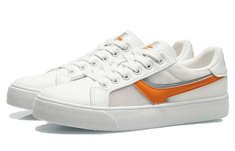 (WMNS) Li-Ning Vintage Skate Shoes 'White Orange' AGCR396-2