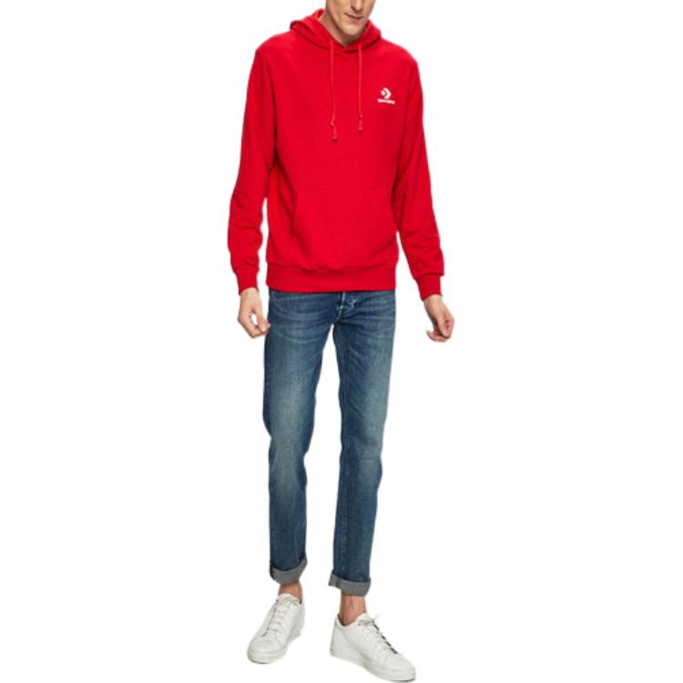 Converse Star Chevron Embroidered Pullover Sweatshirt Asia Sizing 'Red' 10008926-A05