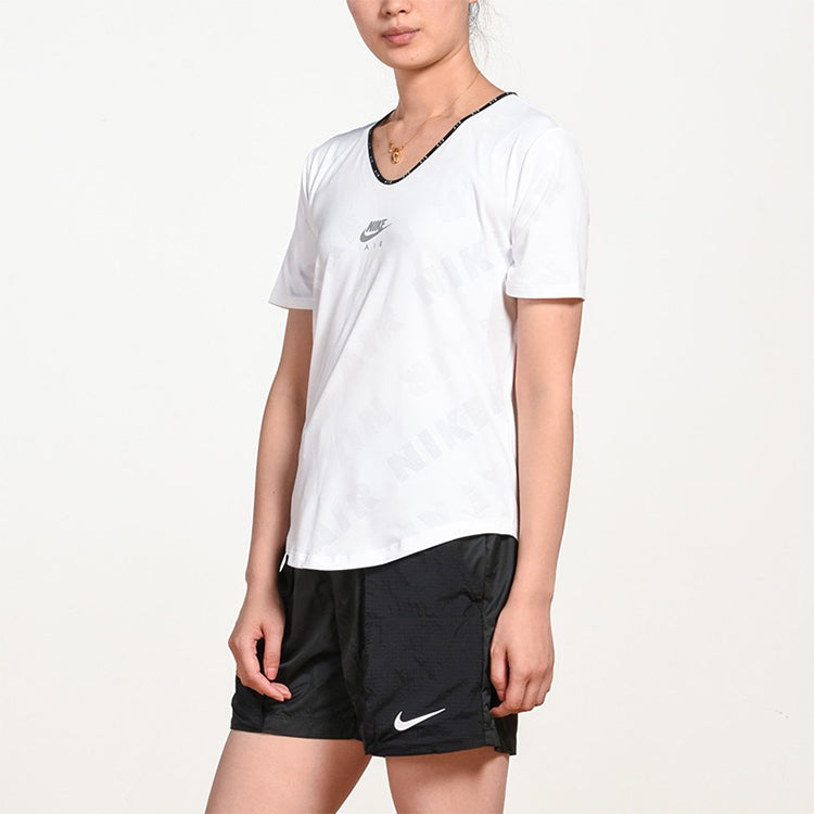 (WMNS) Nike Air Running Gym Short Sleeve White CJ2065-110