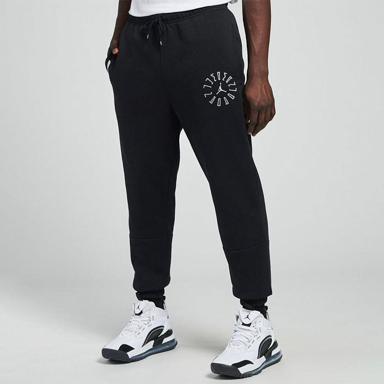 Air Jordan Fleece Lined Lacing Casual Bundle Feet Sports Pants Black DD0390-010