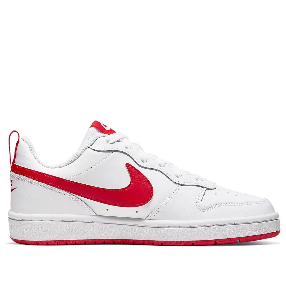 (GS) Nike Court Borough Low 2 'White University Red' BQ5448-103