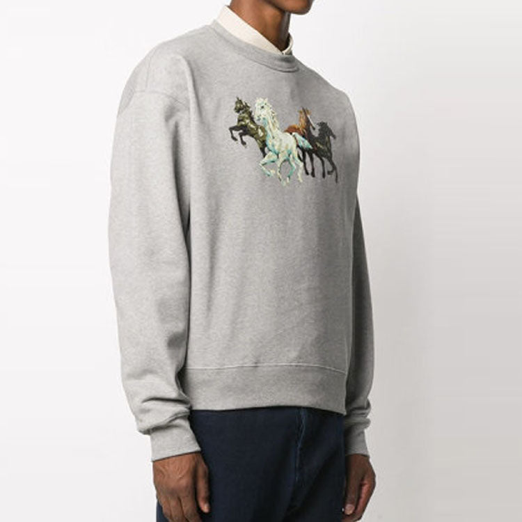 Men's KENZO FW20 Fleece Lined Loose Version Sports Pearl Gray FA65SW5114MG-94