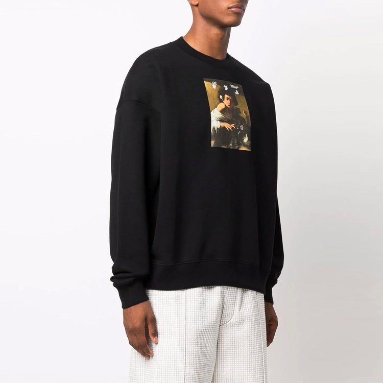 Men's Off-White FW21 Caravaggio Printing Loose Fit Black OMBA054F21FLE0101084