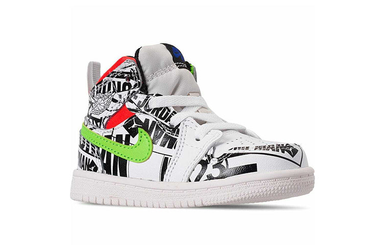 (TD) Air Jordan 1 Mid Graffiti 'All Over Logos' 640735-143