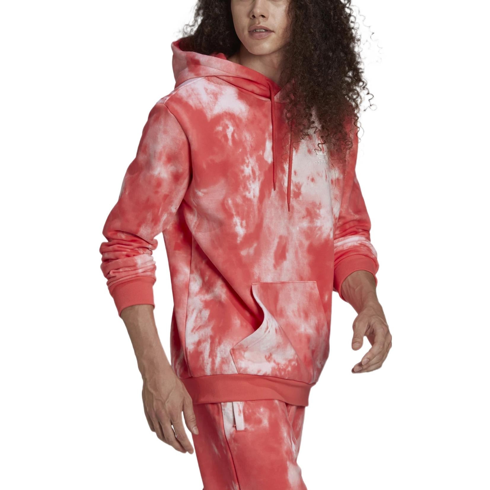 Men's adidas Casual Hooded Tie Dye Red HE9438