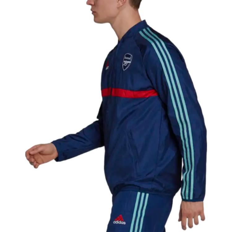 Men's adidas Stripe Logo Soccer/Football Training Sports Jacket Arsenal Blue GR4212