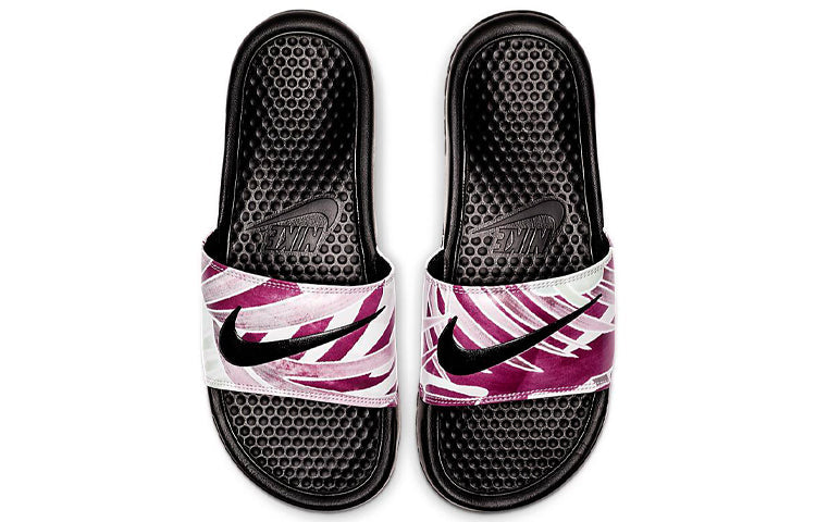 (WMNS) Nike Benassi JDI Print 'Black Active Fuchsia' 618919-030