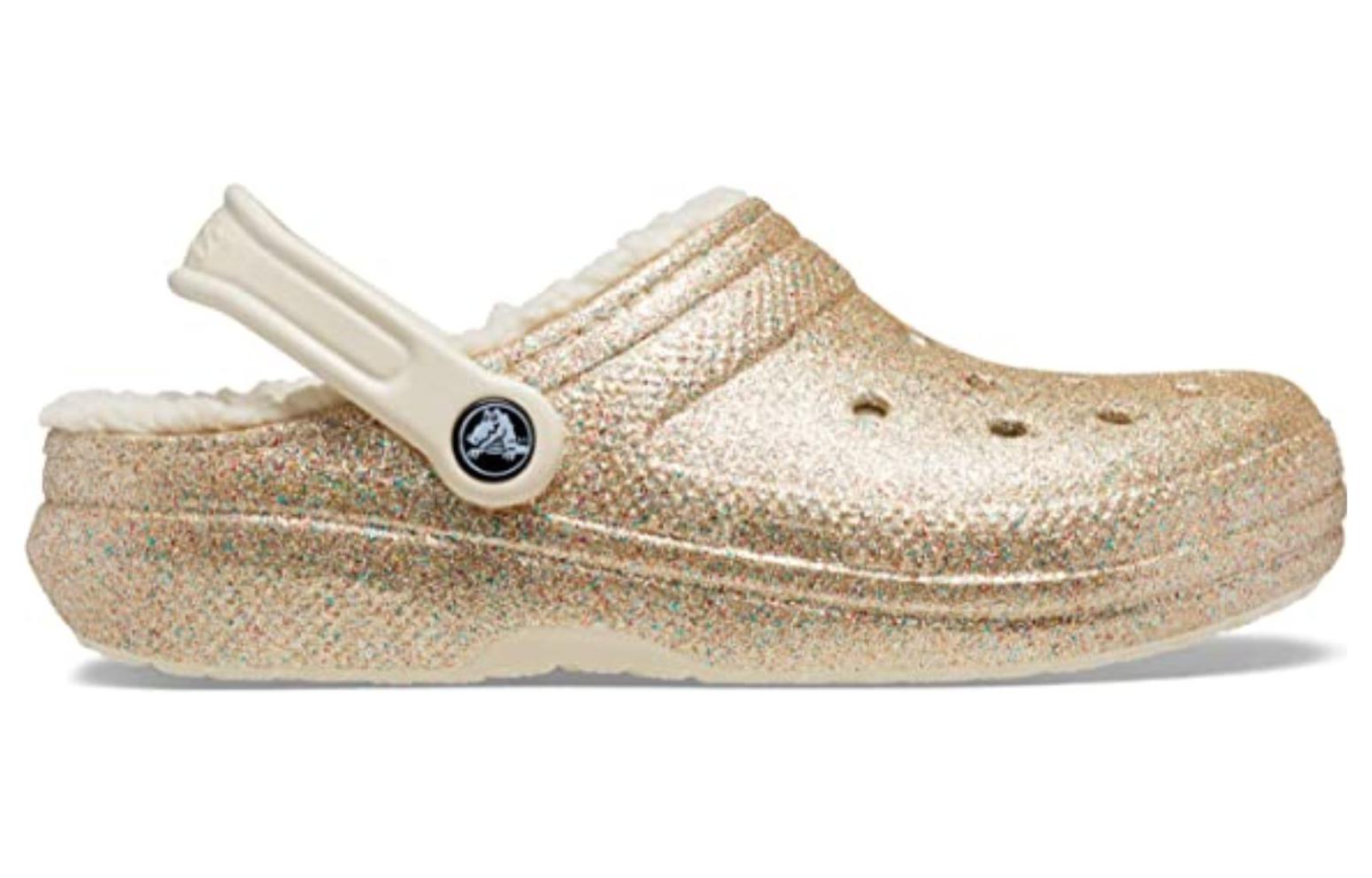 (WMNS) Crocs Classic Glitter Lined Clogs 'Gold' 504271