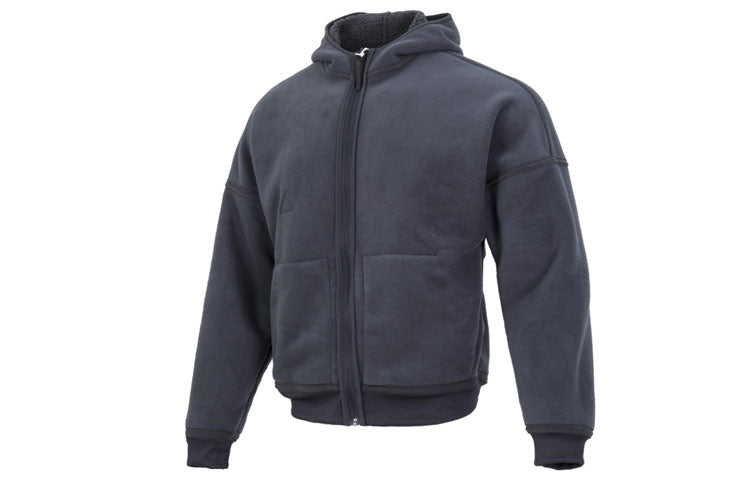 Men's adidas New Polar Fz Solid Color Reversible Athleisure Casual Sports Hooded Jacket Gray HG2076