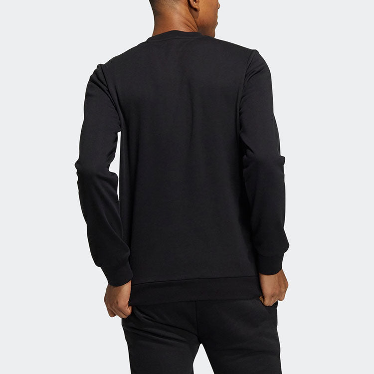 Men's adidas neo Ce Brnded Swt Logo Printing Sports Round Neck Pullover Black HD4691