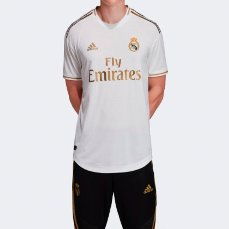 adidas real Madrid 19-20 Season Player Edition Home Alphabet Logo Stripe Sports Soccer/Football Short Sleeve Jersey White DW4436