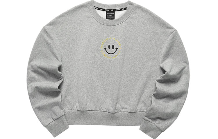 (WMNS) Skechers Smile Graphic Crew Sweater 'Black Grey Purple' L321W212