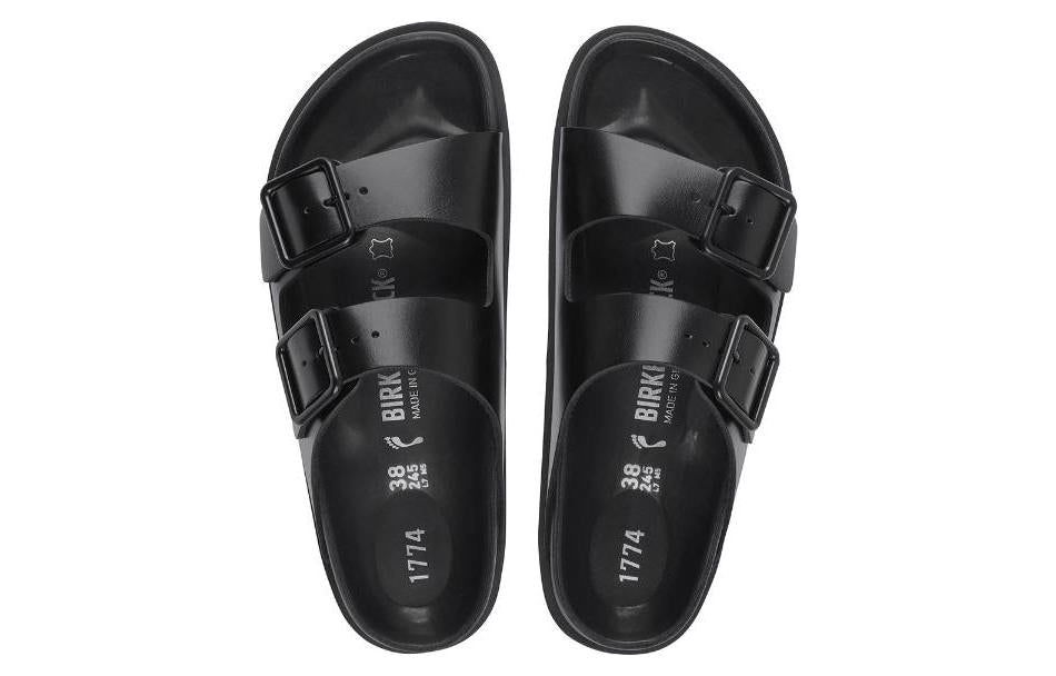 Birkenstock Arizona Double-Buckle Slip-On Leather Sandals 'Black' 1025918
