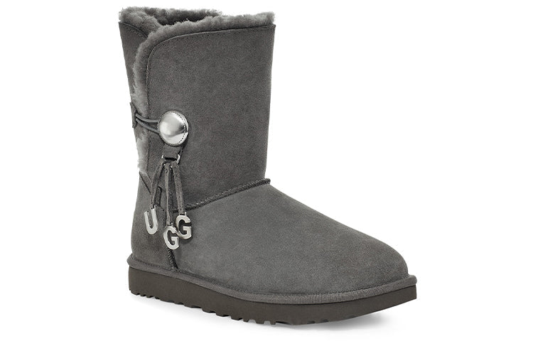 (WMNS) UGG Bailey Button UGG Charm Metallic Alphabet Version Fleece Lined 'Grey' 1114970-CHRC