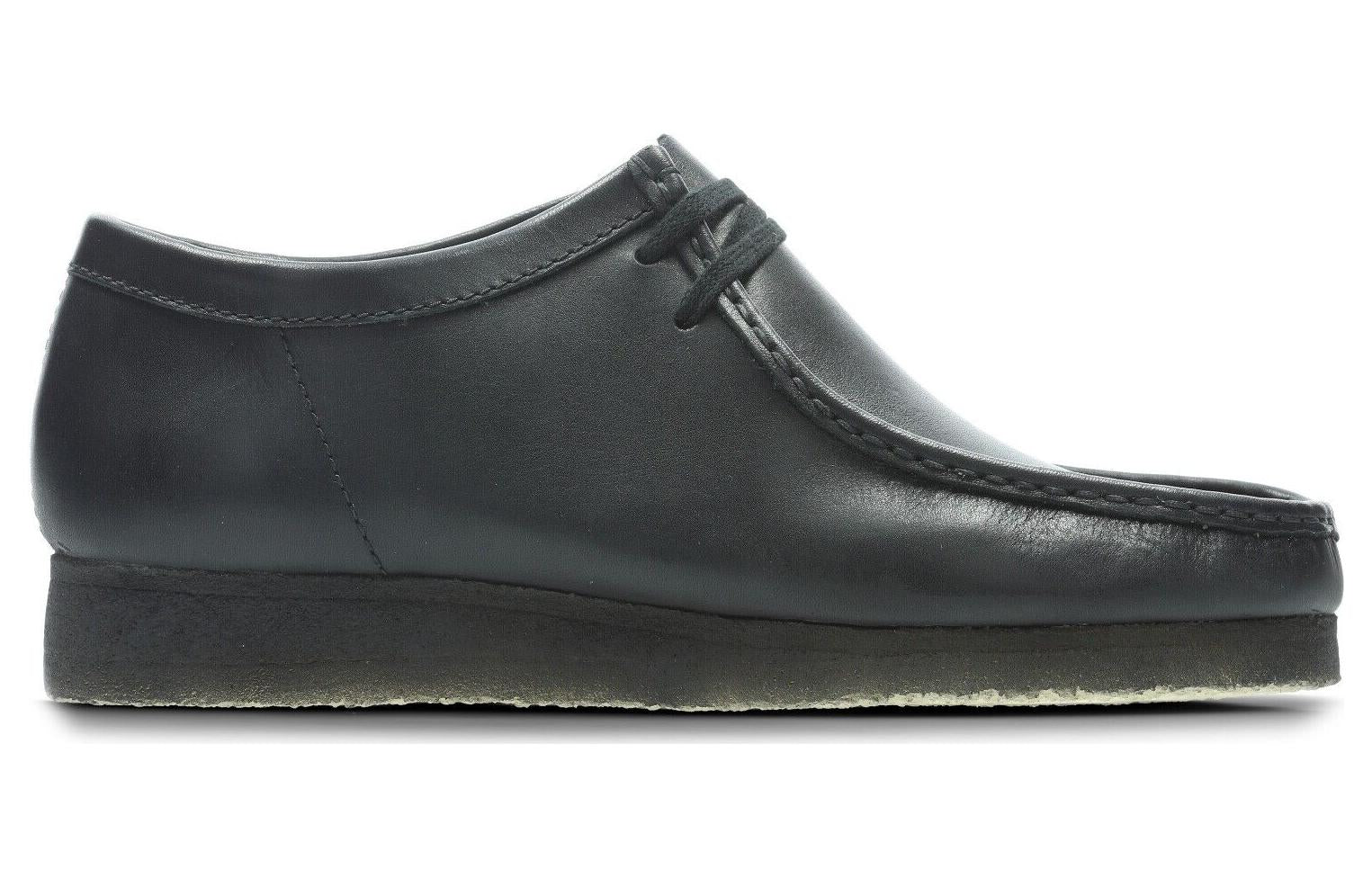 Clarks Wallabee Boots 'Black Leather' 26155514