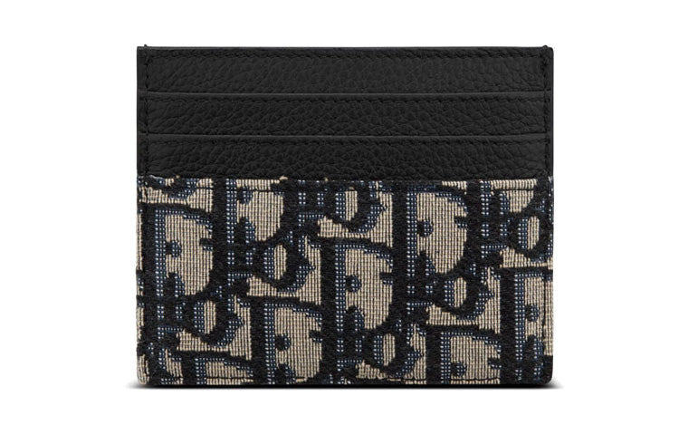 DIOR Card Holder 'Beige Black Oblique Jacquard' 2ESCH135YSE-H05E