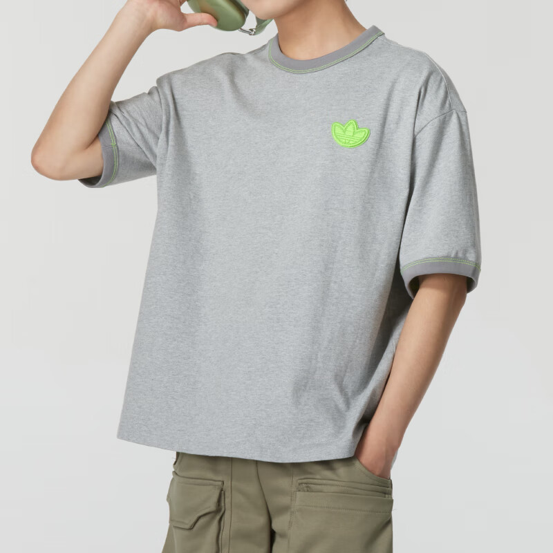 adidas Originals Graphic T-Shirt Asia Sizing 'Grey Green' JJ4363