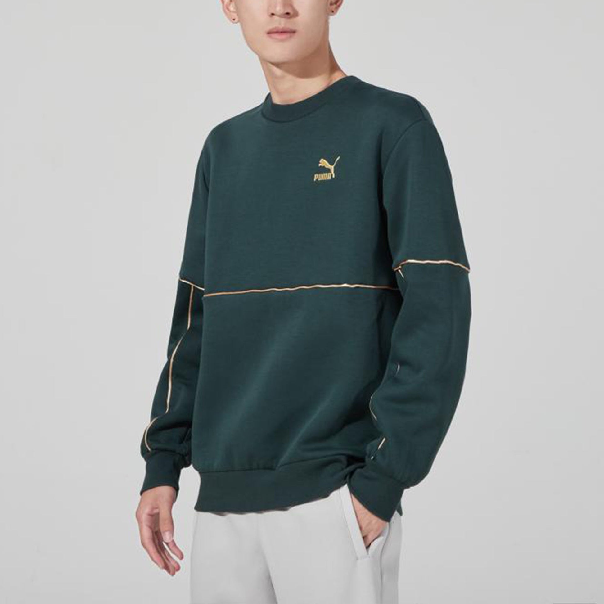 PUMA LUXE Crew Sweatshirt 'Green' 534410-80