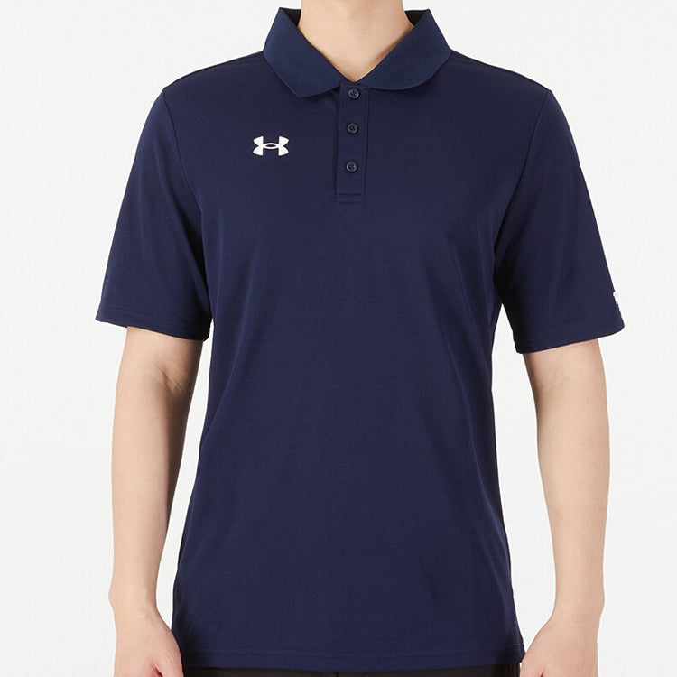 Men's Under Armour Casual Sports lapel Training Breathable Short Sleeve Polo Shirt Blue 21500537-408
