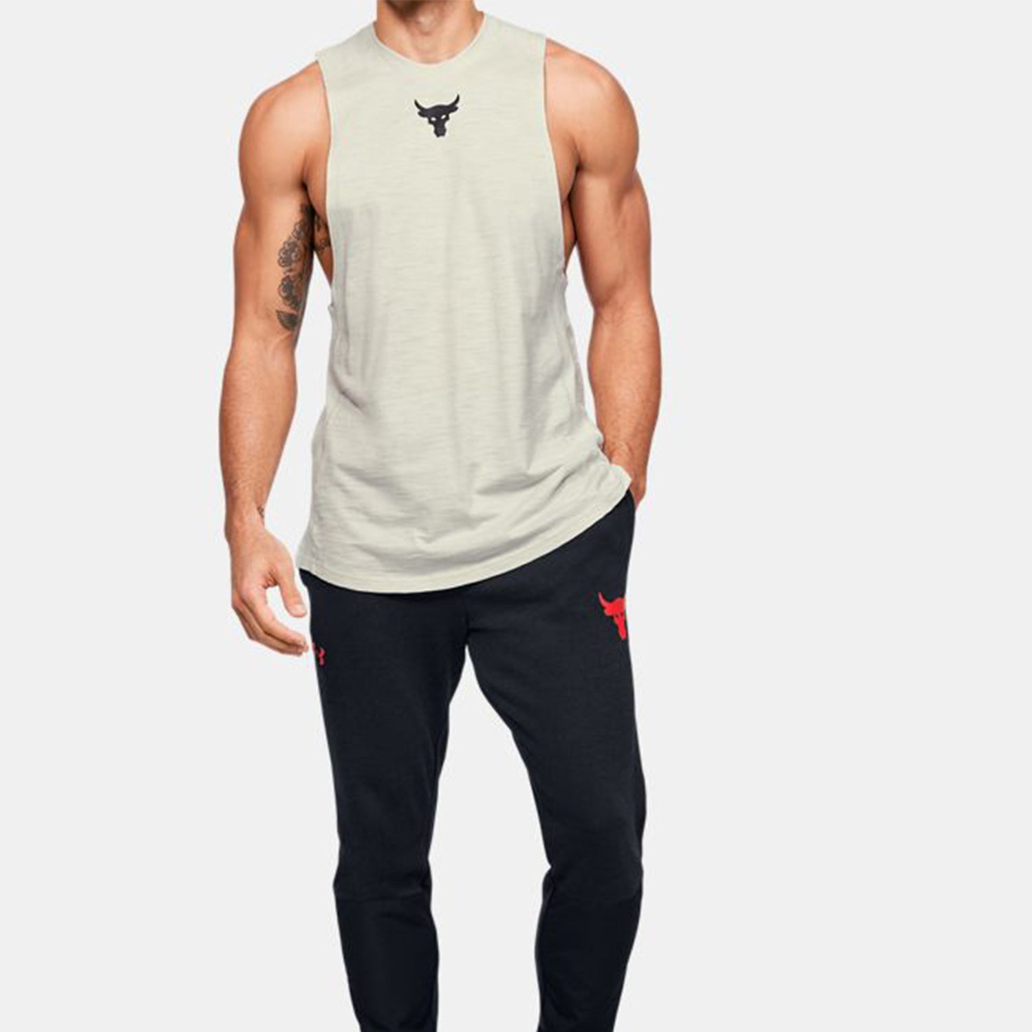 Under Armour Project Rock Charged Cotton Tank 'Beige' 1351523-110