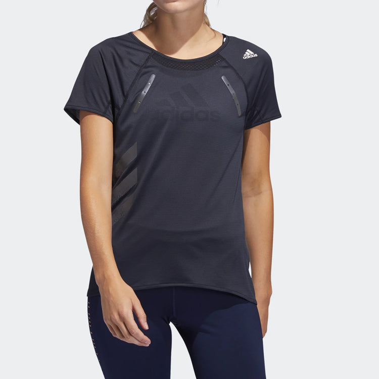 (WMNS) adidas Heat.rdy Tee Running Sports Short Sleeve Black EH4229