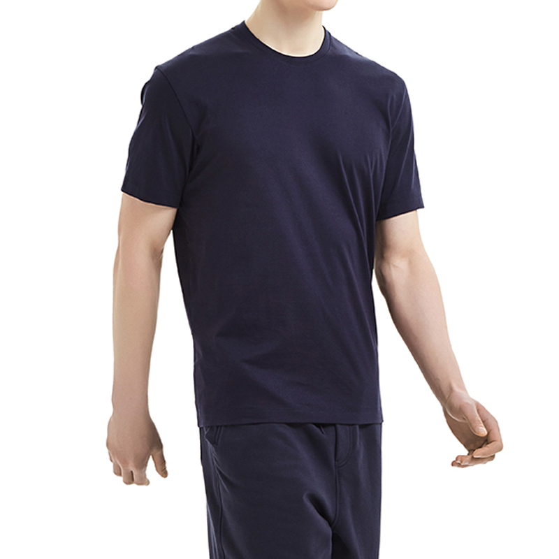 Men's Y-3 Basic Back Logo Casual Short Sleeve Navy Blue FN3350