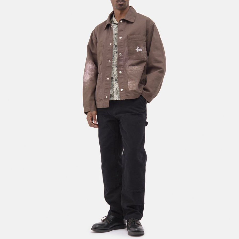 Stussy Spot Bleach Jacket Unisex Brown 115590