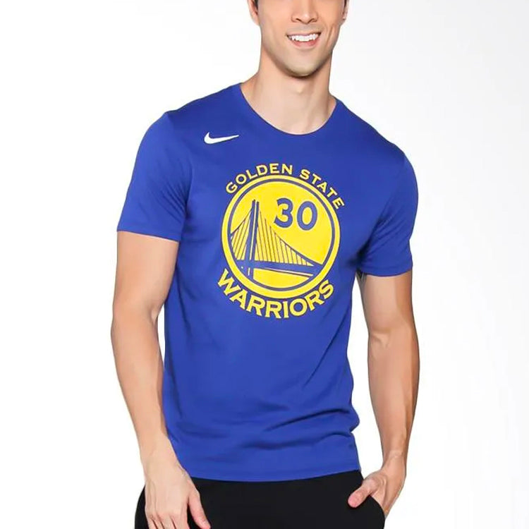 Nike Golden State Warriors DRI-FIT NBA Short Sleeve Blue 'Curry' 870775-496