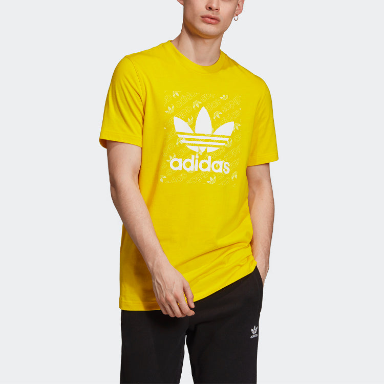 adidas Monogram Square Tee 'Yellow White' ED7045