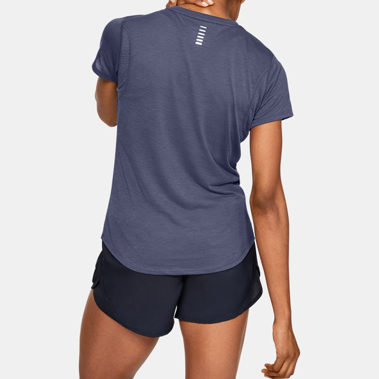 (WMNS) Under Armour UA Streaker Sports Breathable Short Sleeve Navy Blue 1341520-497