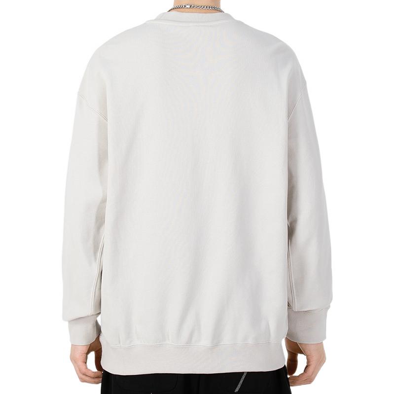 Men's Nike Embroidered Logo Solid Color Sports Round Neck Pullover White DR7836-104