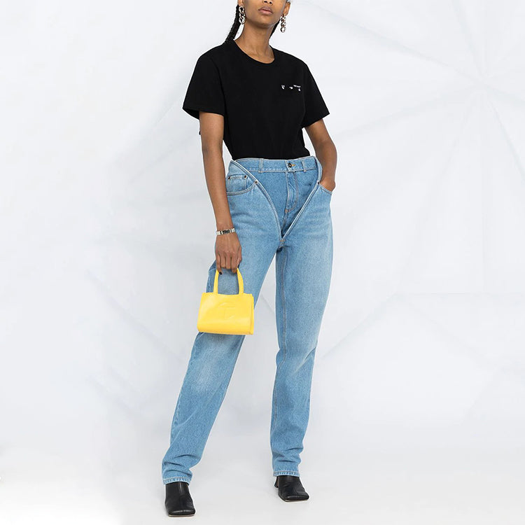 (WMNS) Off-White SS21 Arrows Pattern Logo Printing Short Sleeve Black T-Shirt OWAA049R21JER0011009